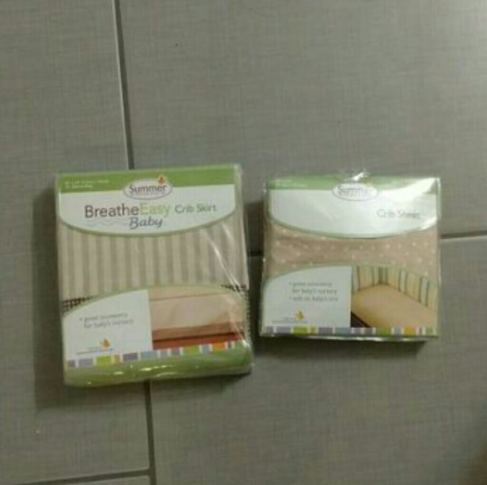 Matching crib sheet and skirt